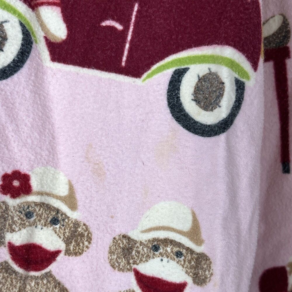 Nick & Nora Pajama Set Womens Medium Sock Monkey Sleepwear Pajamas Top Pants - Picture 5 of 9